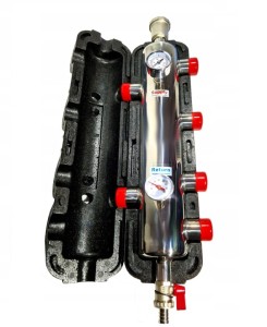 Sprzęgło hydrauliczne 3 obiegi 6 x 1" (80 kW) - zawory, pomiar z izolacją